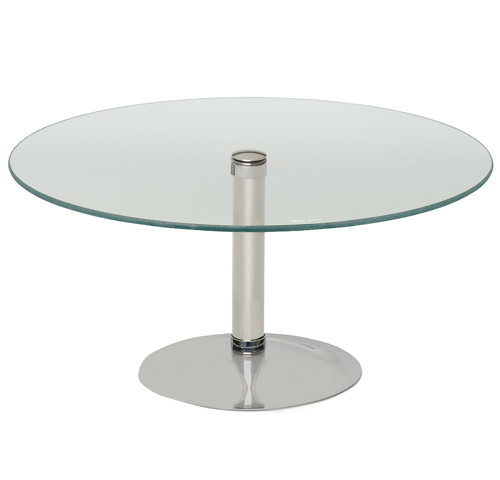 Round dish 37cm on a stainless foot H.18cm - Plat rond sur pied acier